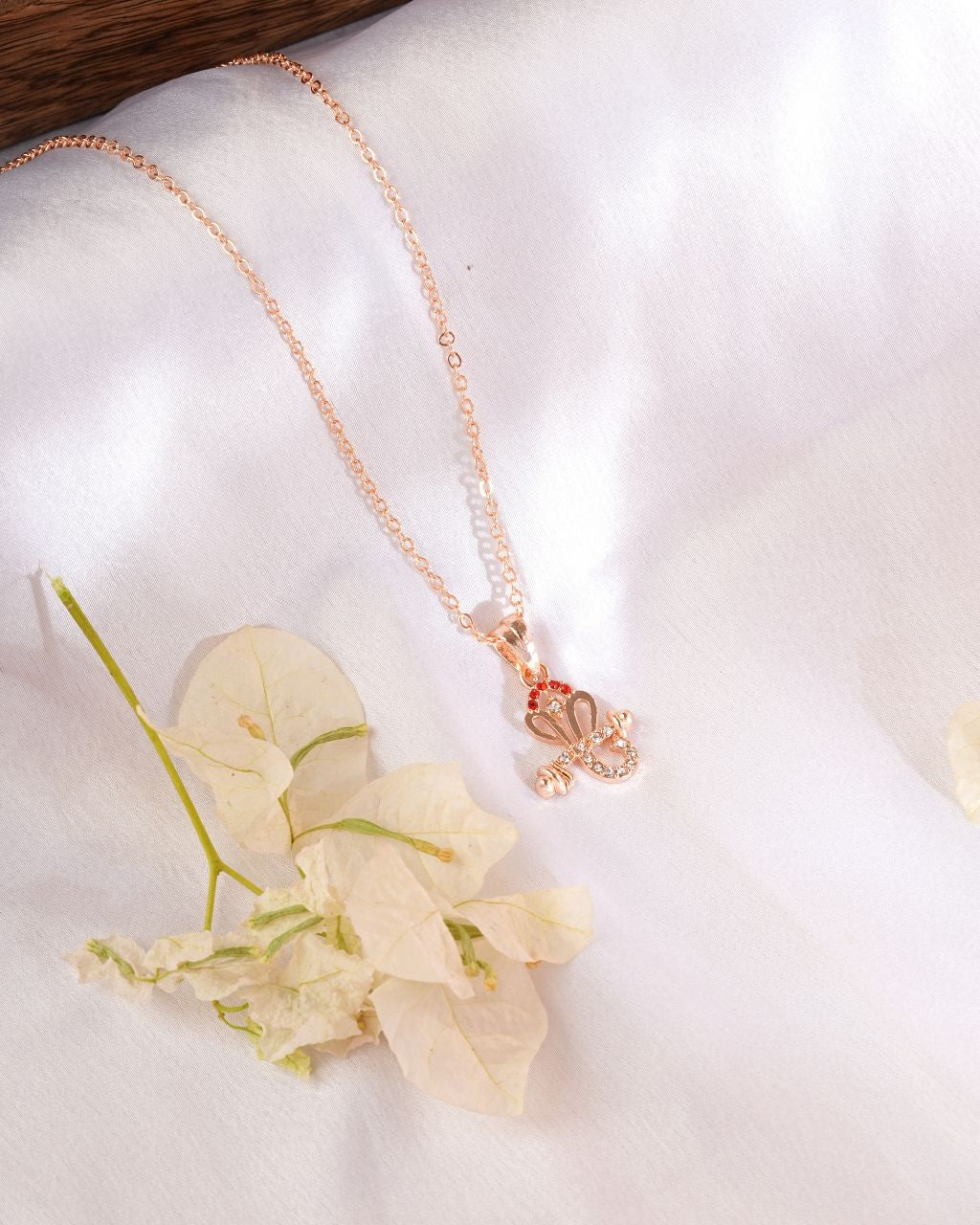 Lord Ganesha Rose Gold Plated Pendant Necklace