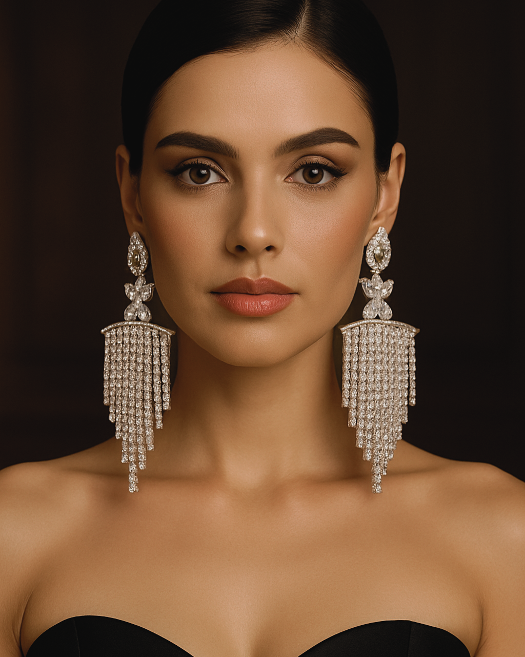 Luxury Crystal Tassel Drop Earrings