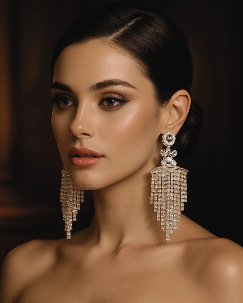 Luxury Crystal Tassel Drop Earrings