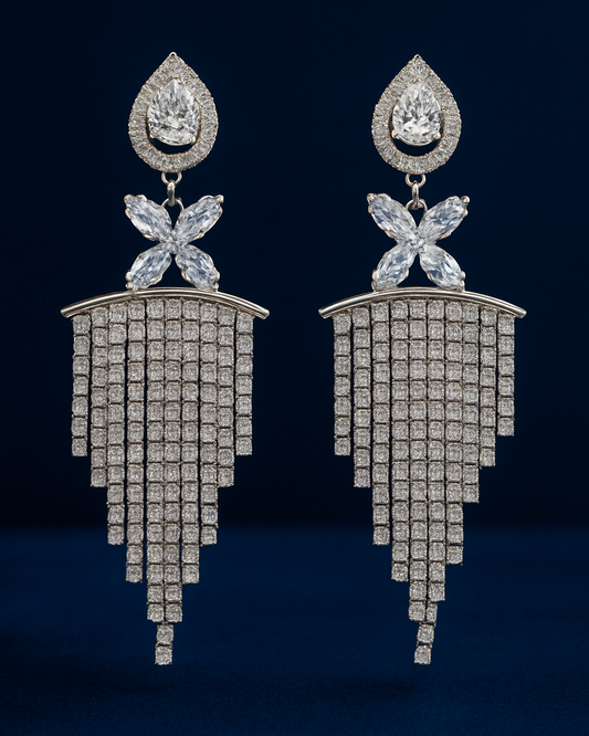 Luxury Crystal Tassel Drop Earrings