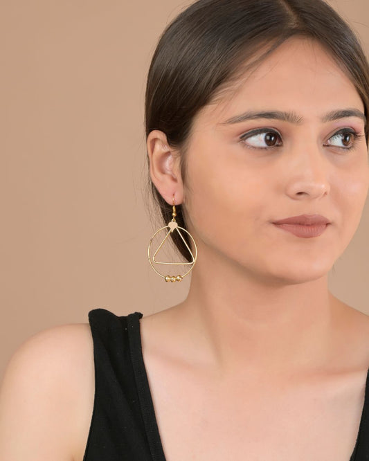 Golden Triangle Harmony Drop Earrings