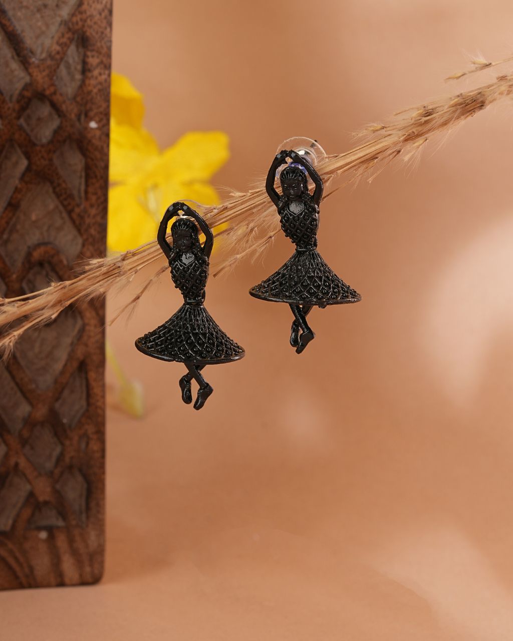 Black Dancing Diva Artistic Earrings