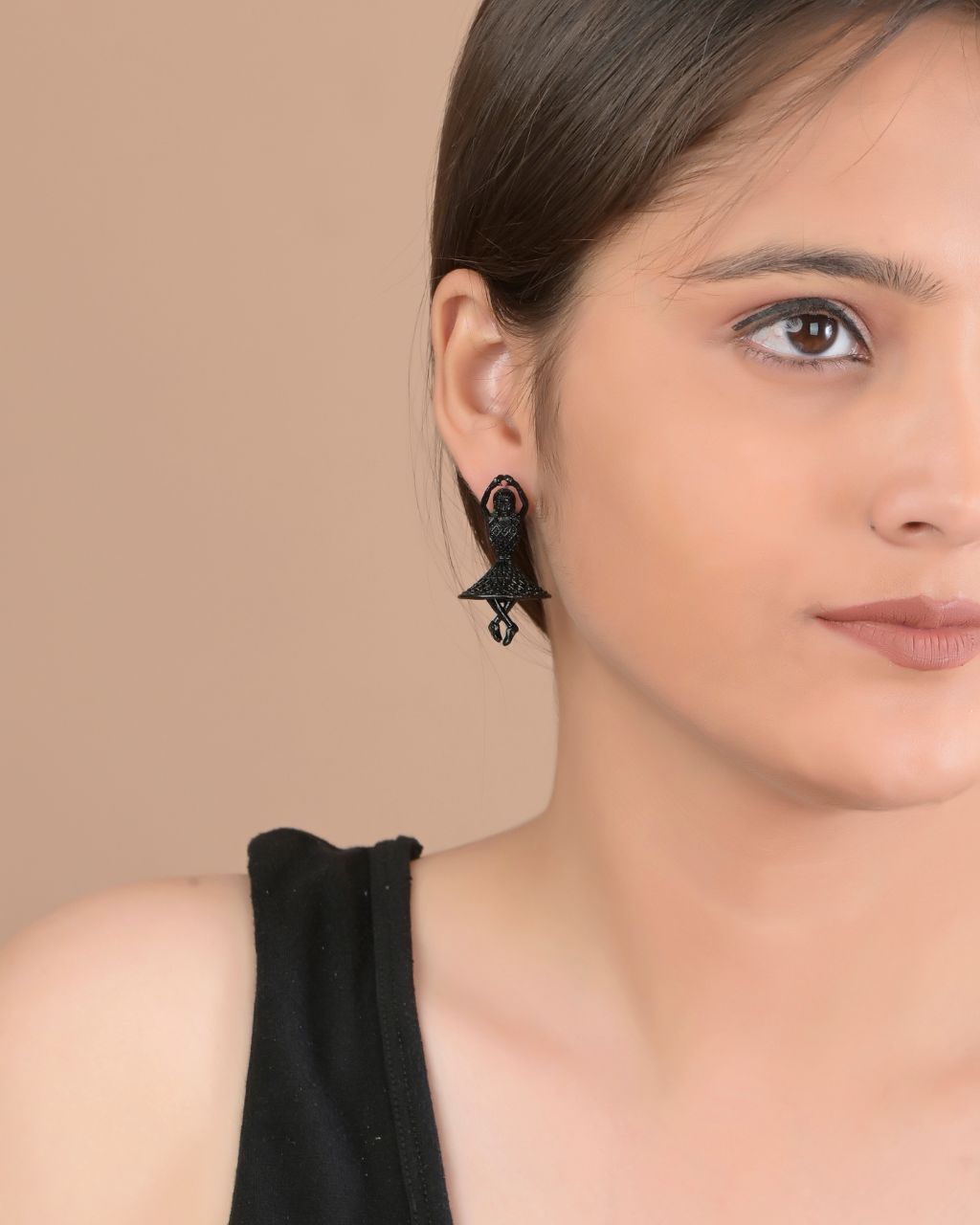Black Dancing Diva Artistic Earrings